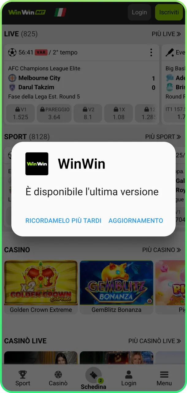 Scarica APK Android e vinci premi su WinWin.