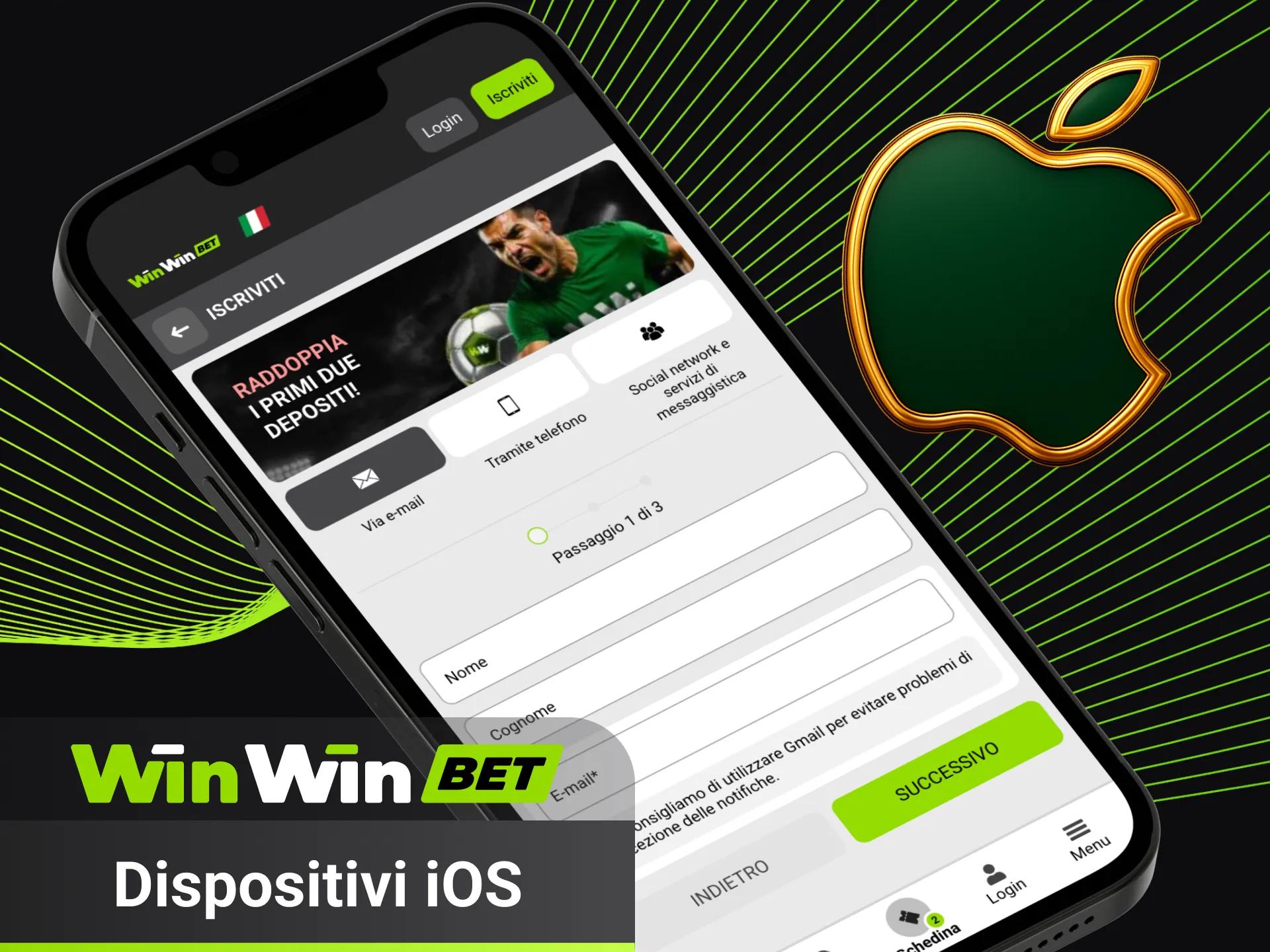 Prova l’app su dispositivi iOS e vinci su WinWin.