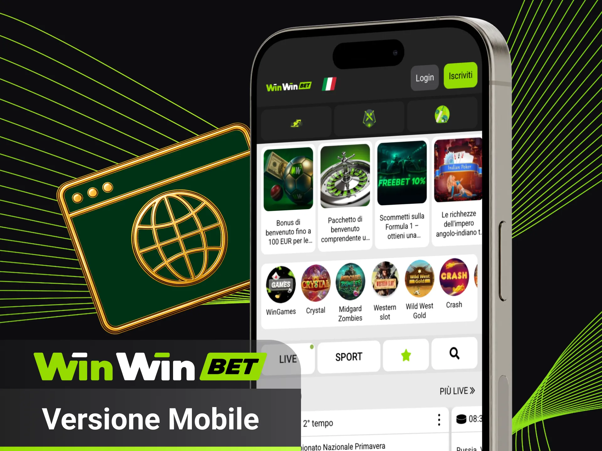 Usa la versione mobile e gioca ovunque con WinWin.