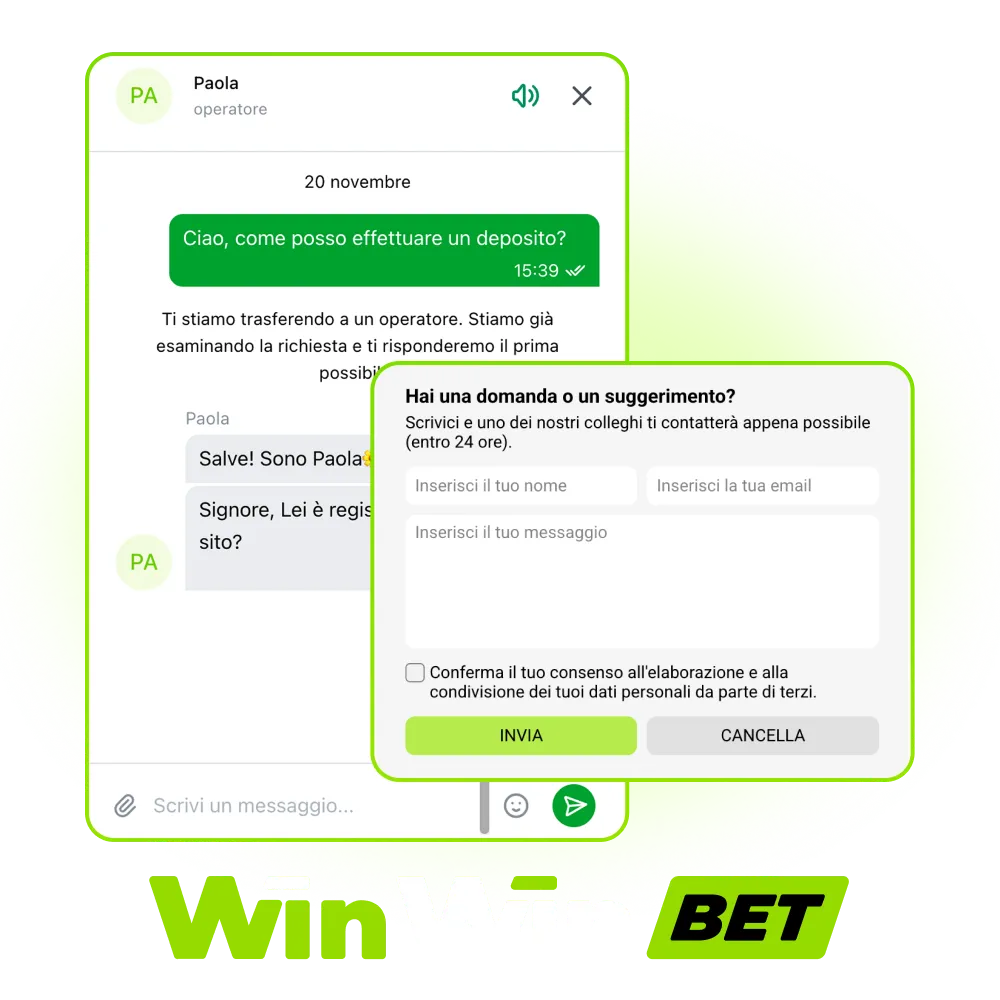 Accedi all’assistenza principale e risolvi problemi su WinWin.