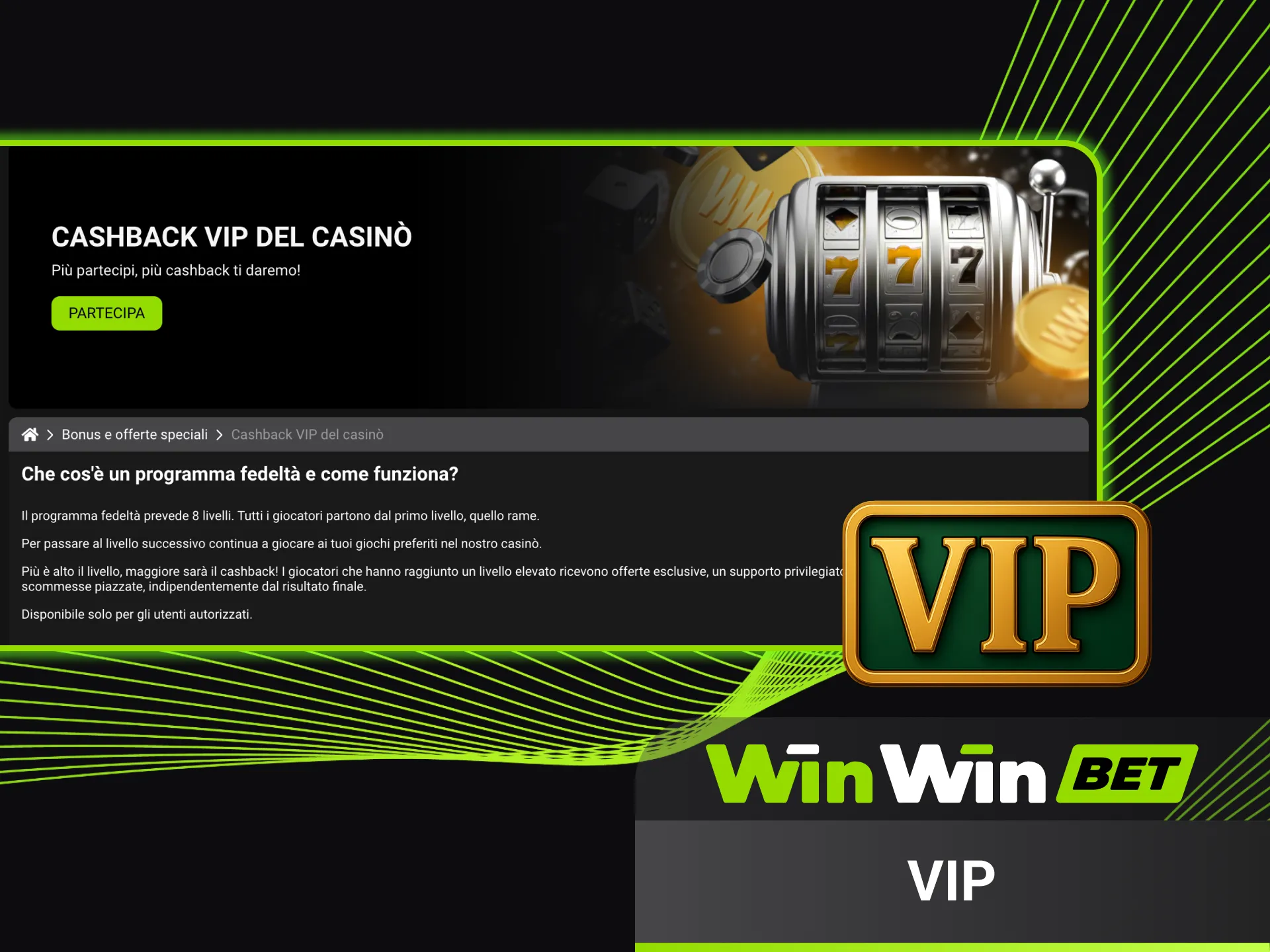 Scopri bonus VIP esclusivi disponibili su WinWin.