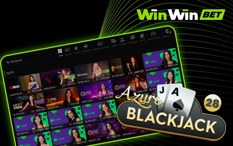 Gioca a Blackjack Azure live e vinci con WinWin.