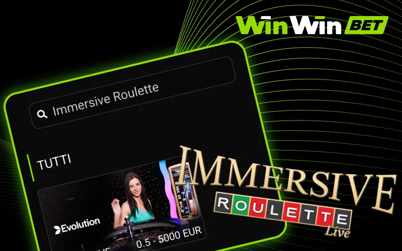 Prova Immersive Roulette live e gioca su WinWin.