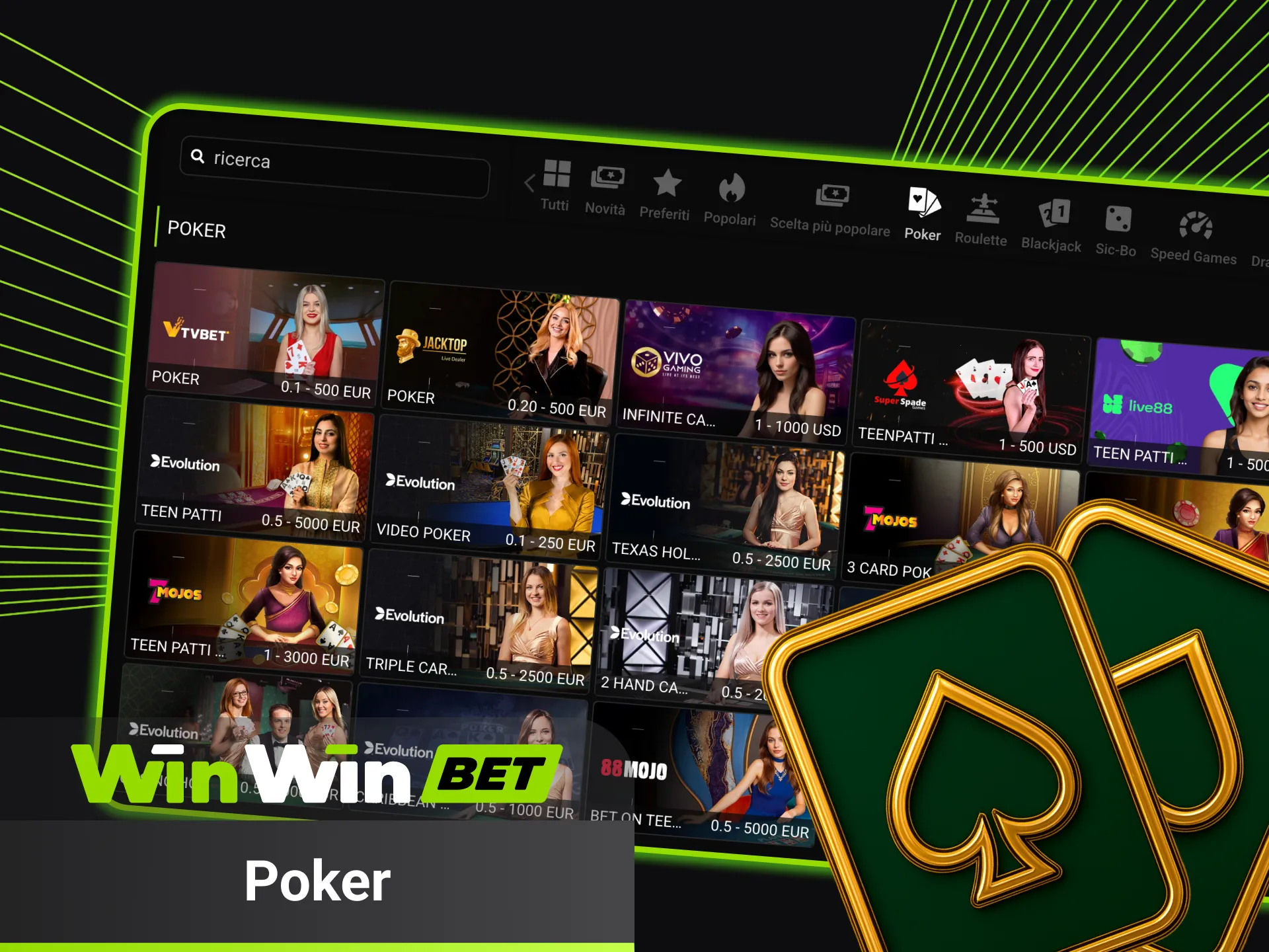 Gioca a Poker live e vinci premi su WinWin.