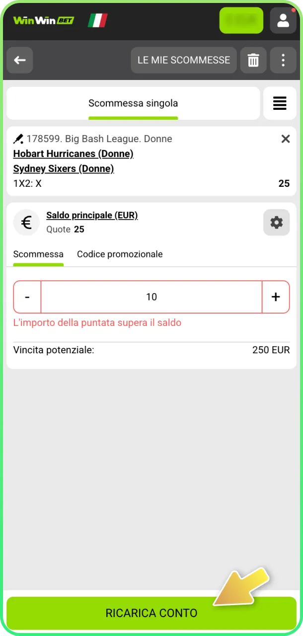 Piazza scommessa cricket e vivi emozioni su WinWin.