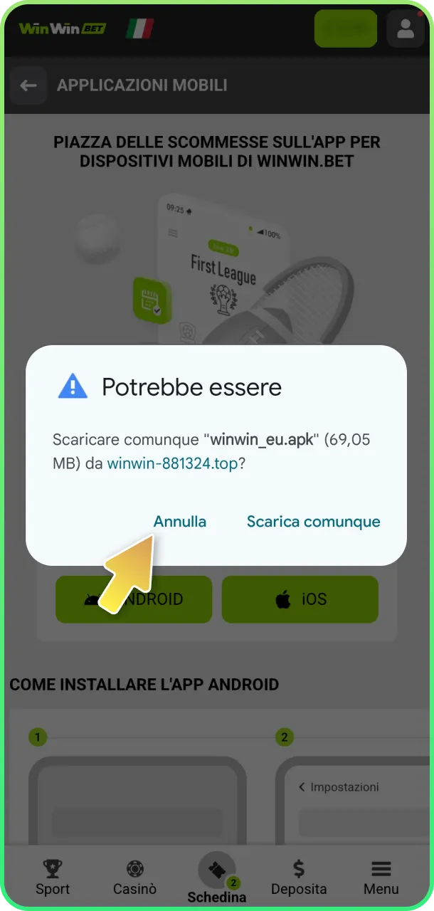 Installa app e accedi subito agli eSports su WinWin.