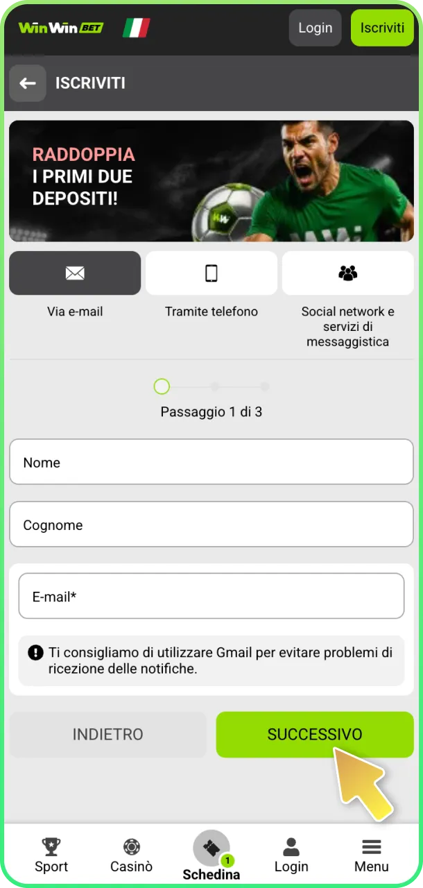 Crea account e inizia a scommettere sugli eSports su WinWin.