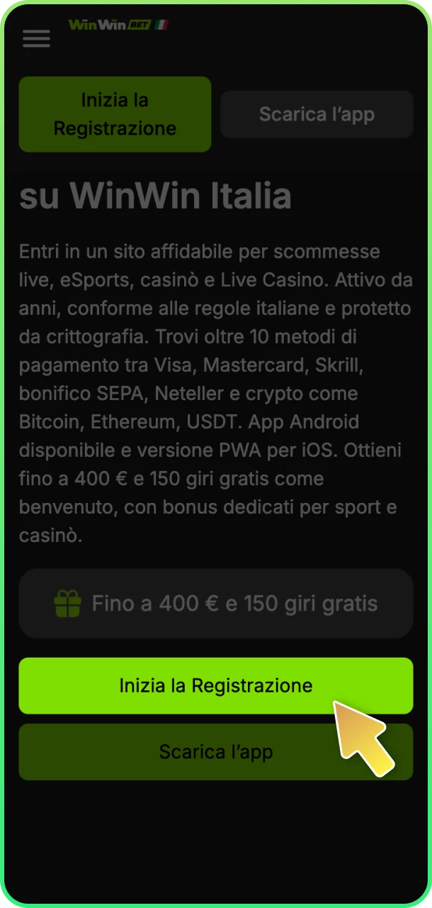 Accedi a WinWin e scopri giochi emozionanti subito.