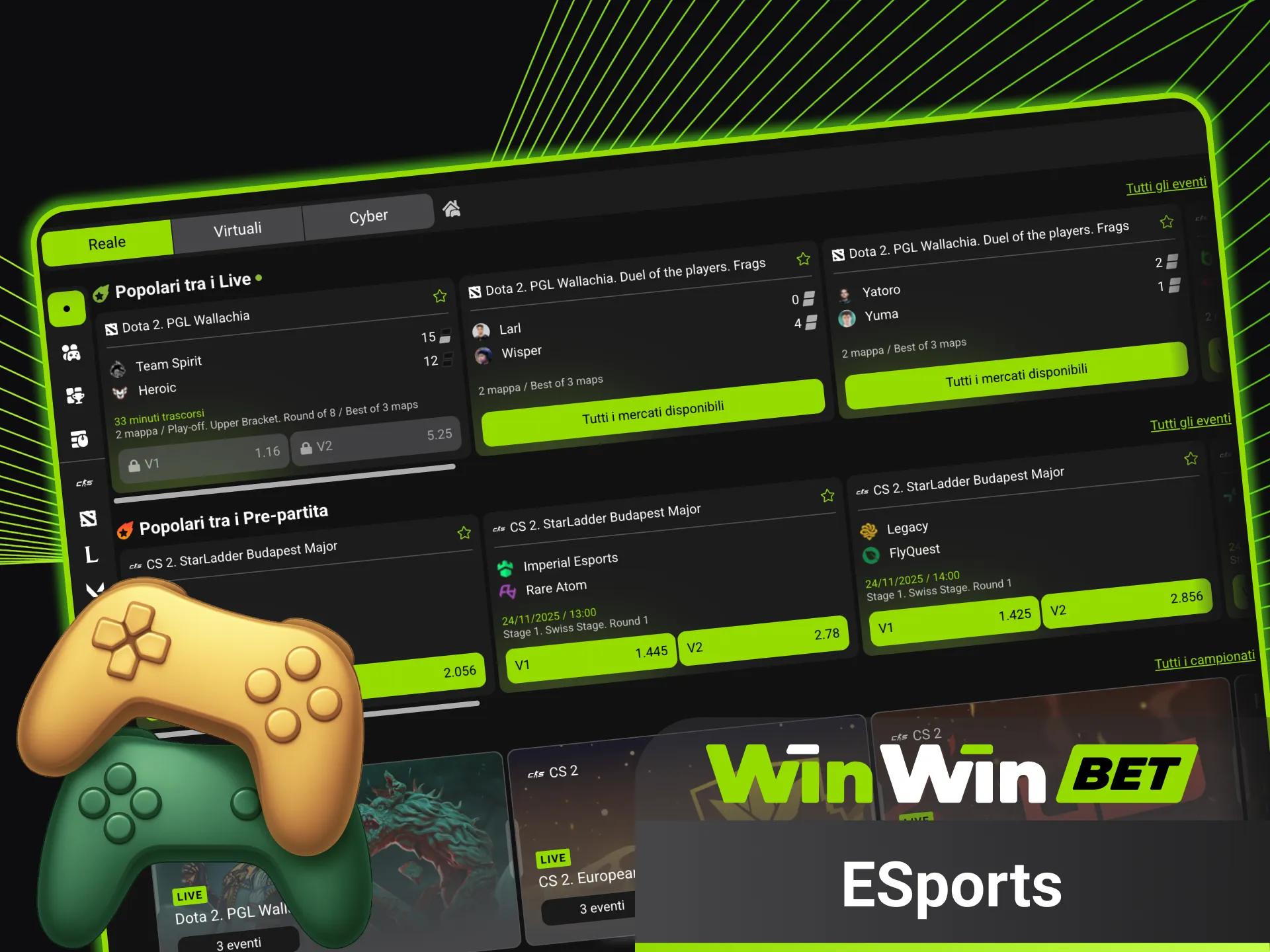Scopri gli eSports più emozionanti e scommetti su WinWin.