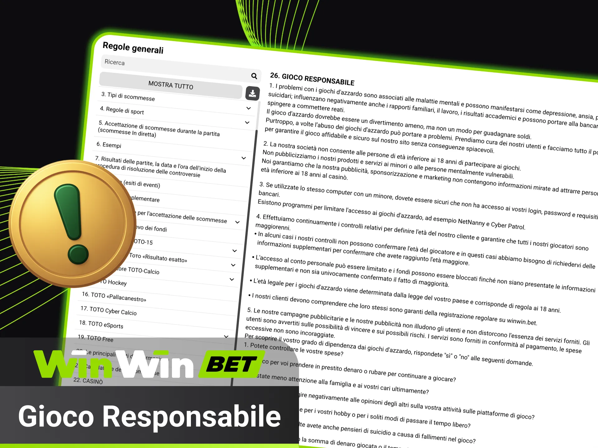 Gioca responsabilmente con il supporto dedicato di WinWin.