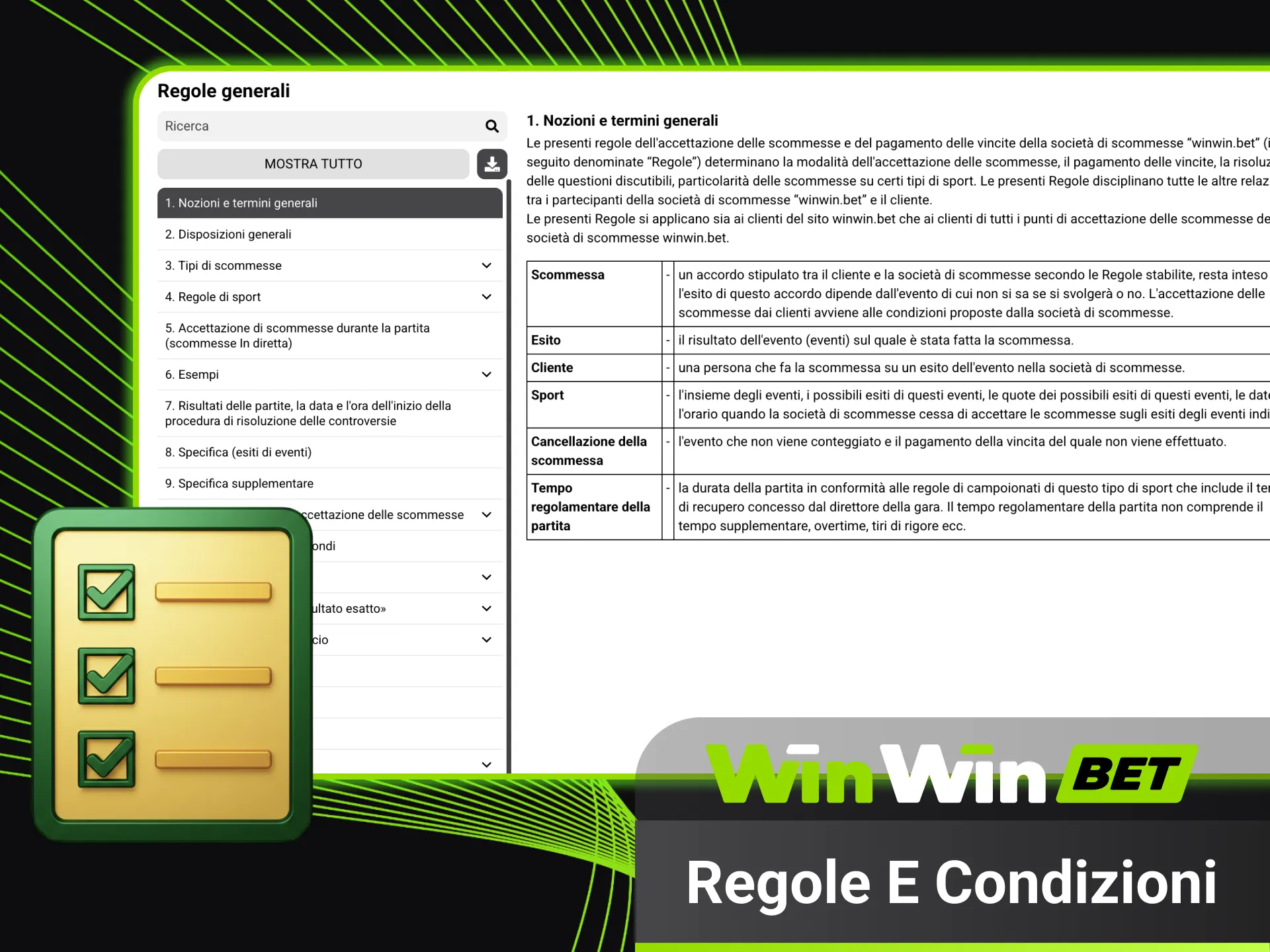 Consulta regole e condizioni e gioca sereno su WinWin.