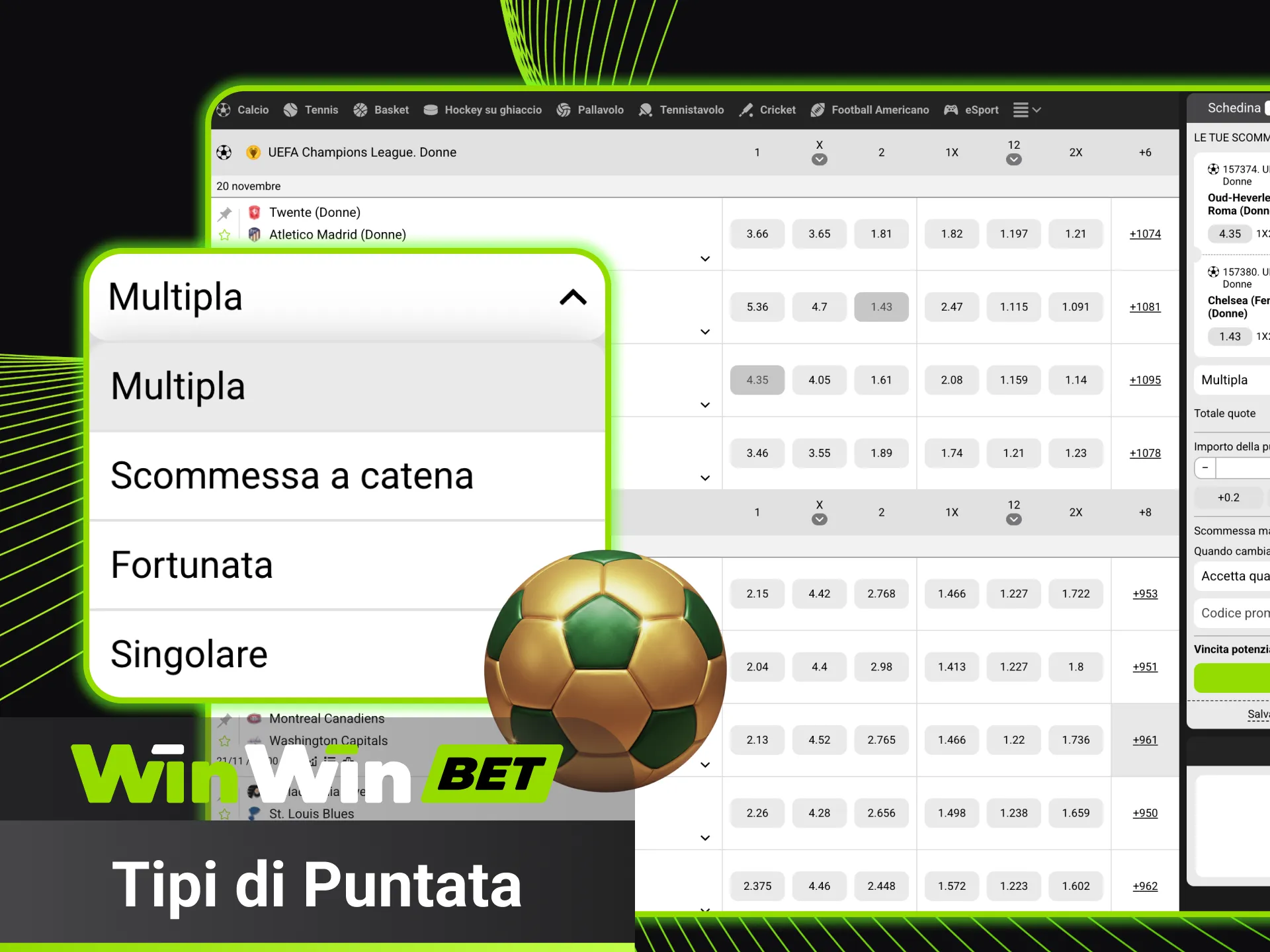 Scopri nuovi tipi di puntata e divertiti su WinWin.