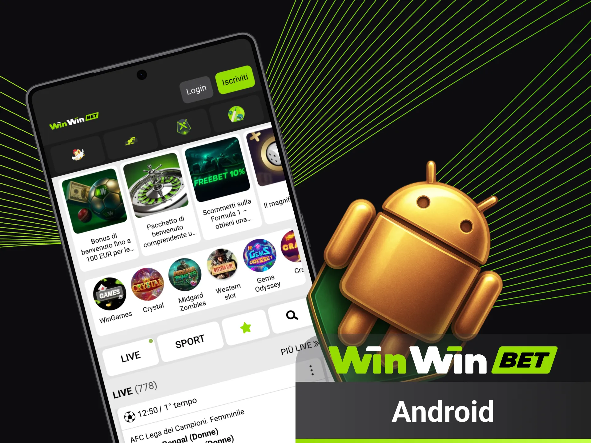 Gioca su Android con l’esperienza dinamica di WinWin.