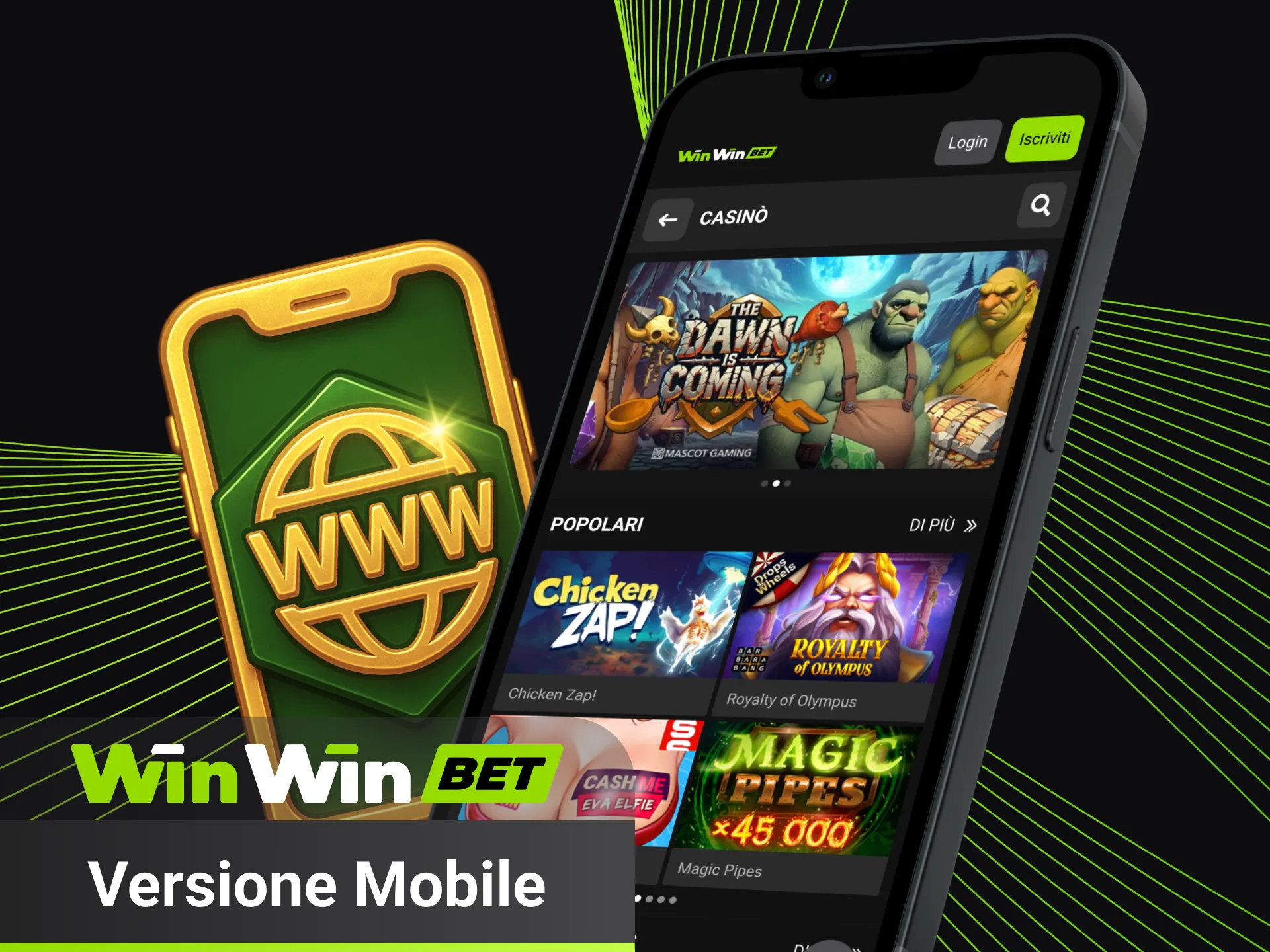 Gioca ovunque con la versione mobile veloce di WinWin.