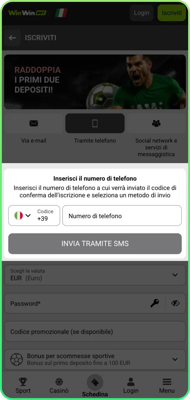 Compila dati e conferma registrazione velocemente su WinWin.