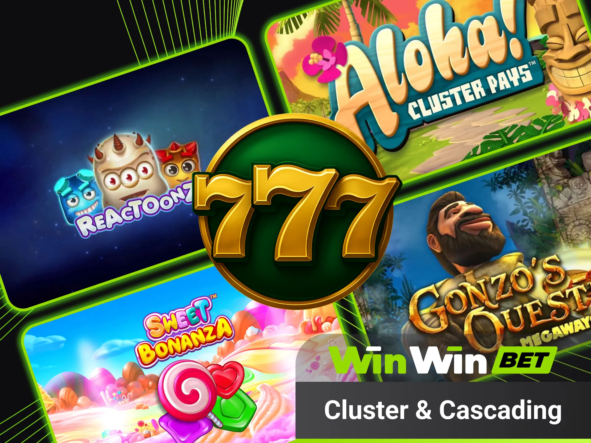 Esplora slot cluster e vincite in cascata su WinWin.