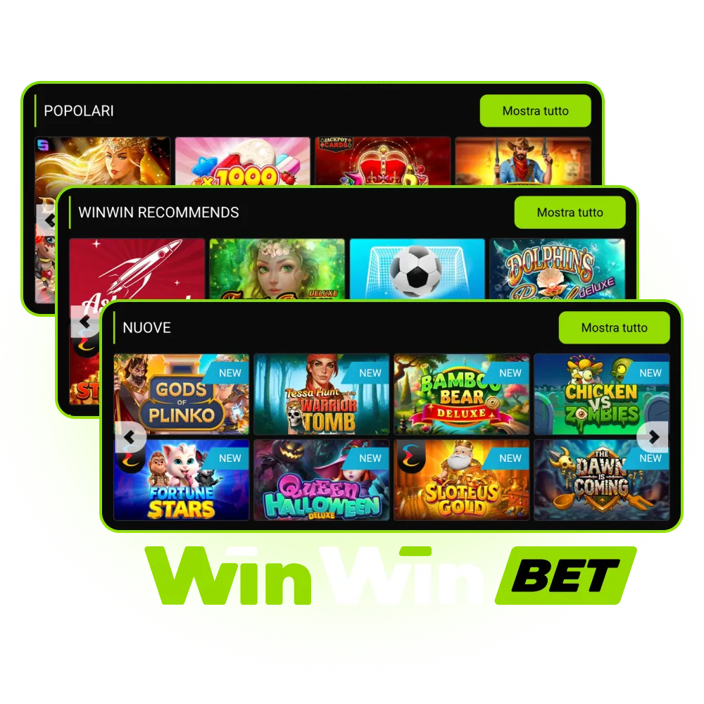 Accedi alla sezione slot principale e gioca su WinWin.